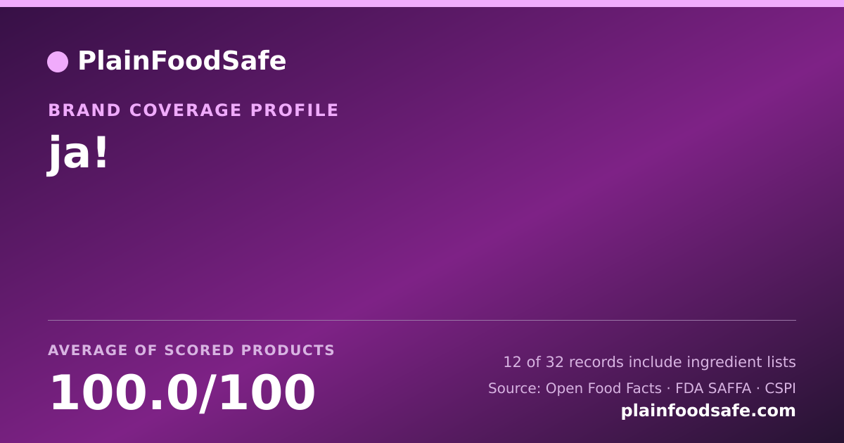 Share card for ja! Food Safety Profile