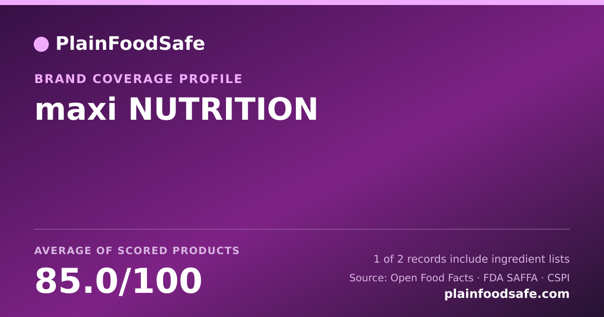 Share card for maxi NUTRITION Food Safety Profile