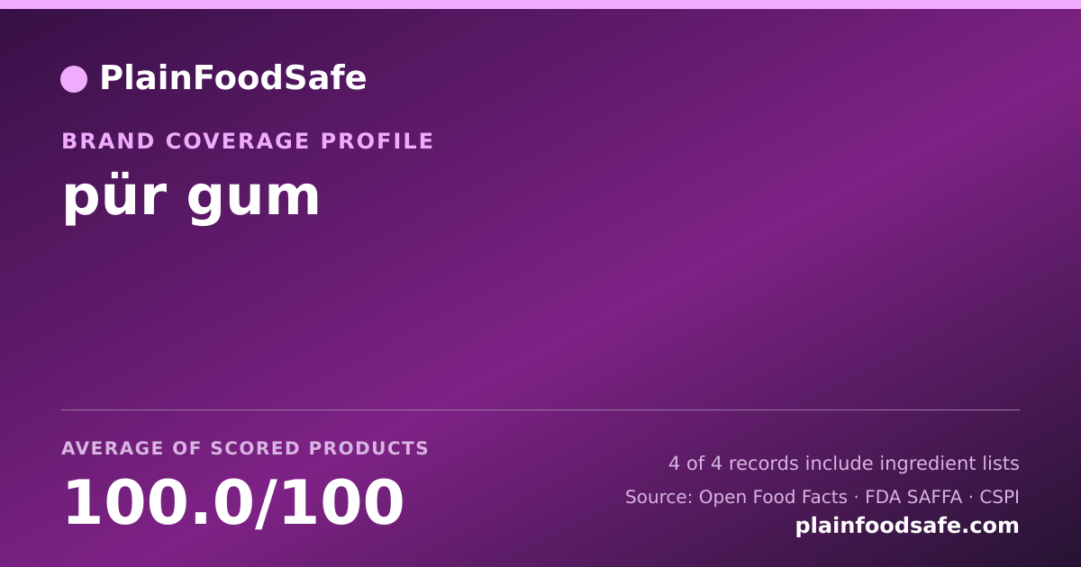 Share card for pür gum Food Safety Profile