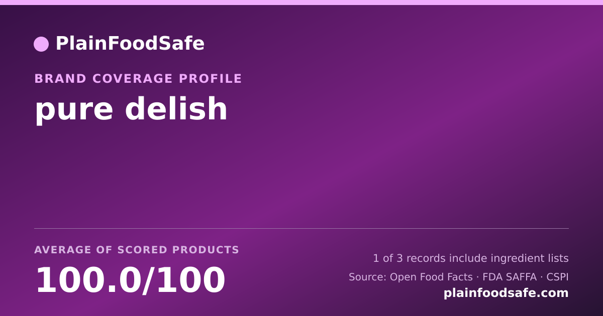 Share card for pure delish Food Safety Profile