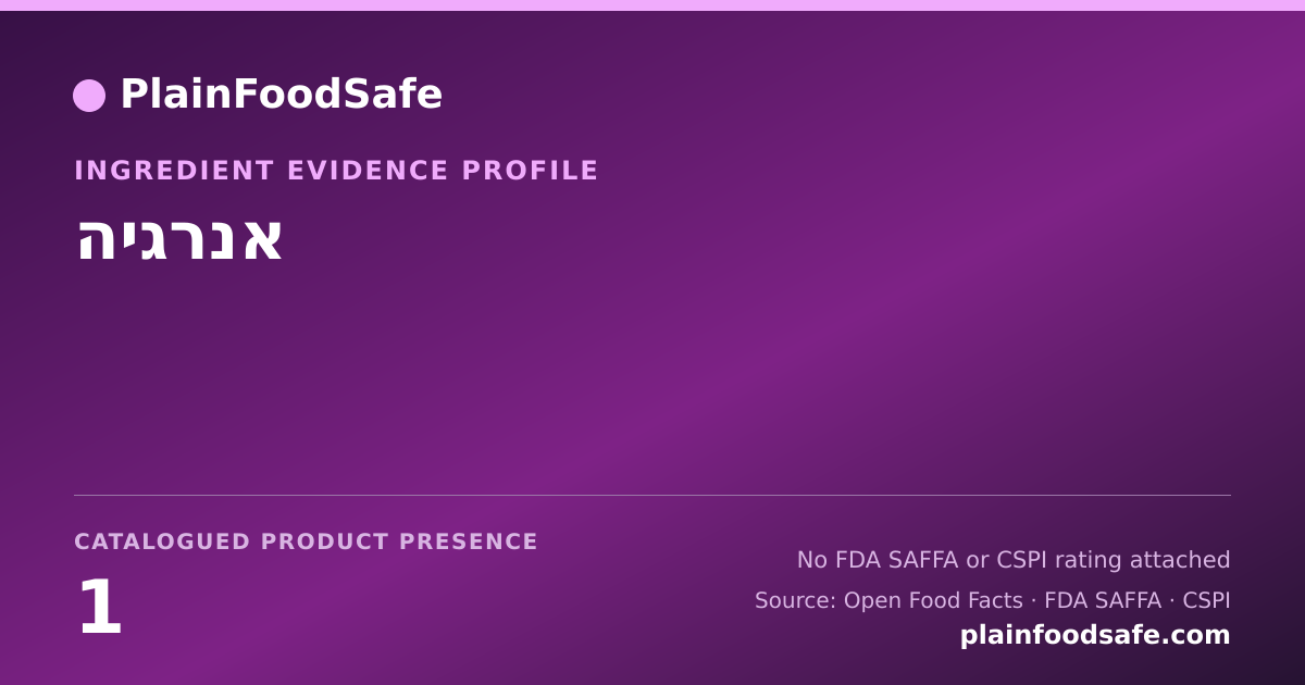 Share card for אנרגיה Food Ingredient Evidence Profile