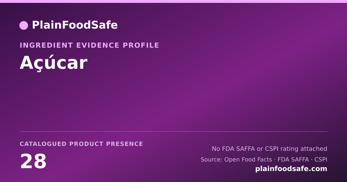 Share card for Açúcar Food Ingredient Evidence Profile