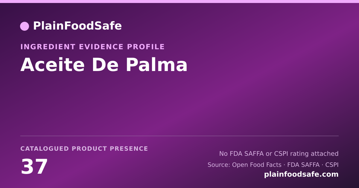 Share card for Aceite De Palma Food Ingredient Evidence Profile