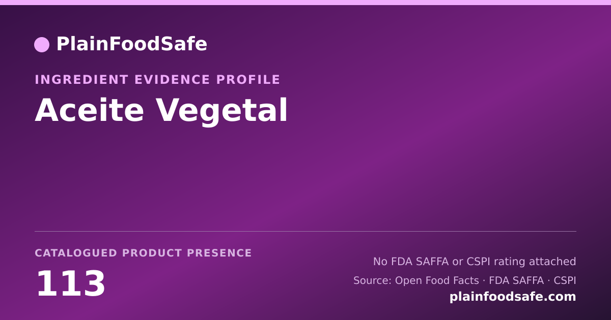 Share card for Aceite Vegetal Food Ingredient Evidence Profile