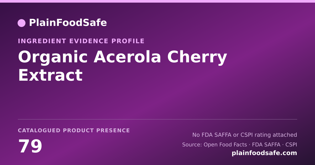 Share card for Organic Acerola Cherry Extract Food Ingredient Evidence Profile