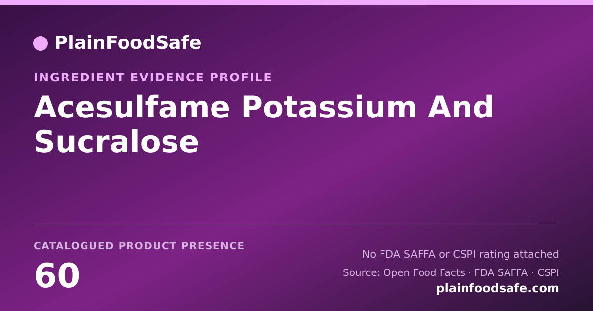 Share card for Acesulfame Potassium And Sucralose Food Ingredient Evidence Profile
