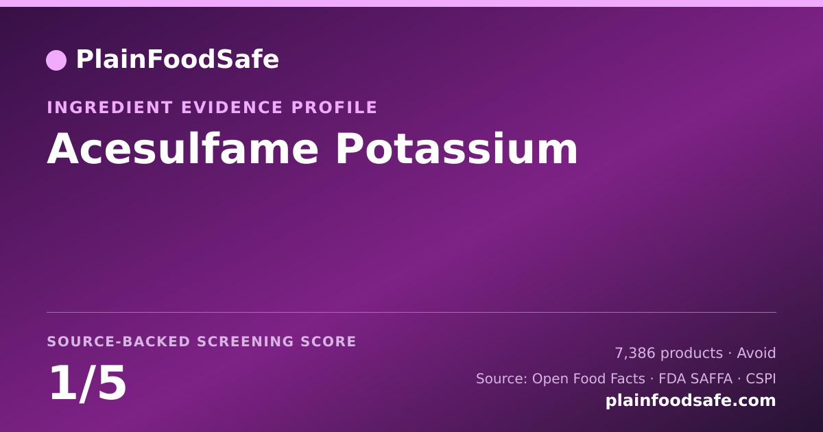 Share card for Acesulfame Potassium Food Ingredient Evidence Profile