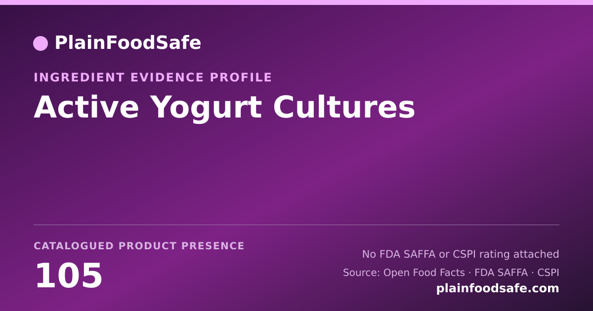 Share card for Active Yogurt Cultures Food Ingredient Evidence Profile