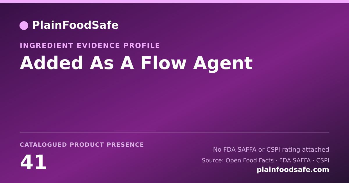 Share card for Added As A Flow Agent Food Ingredient Evidence Profile