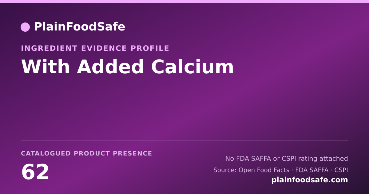 Share card for With Added Calcium Food Ingredient Evidence Profile