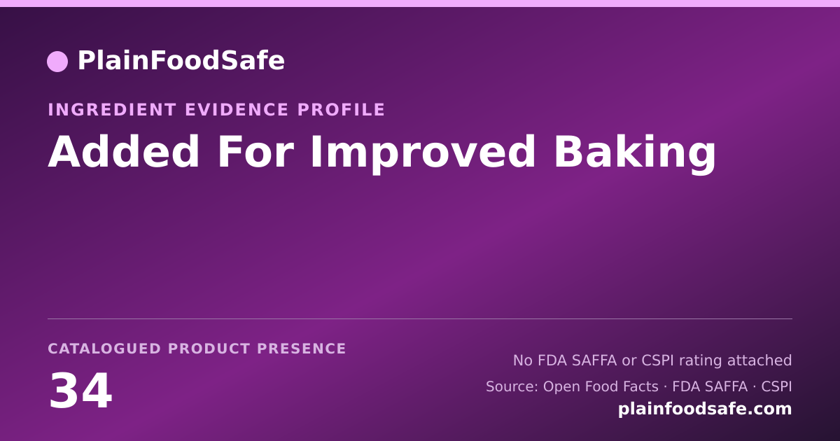 Share card for Added For Improved Baking Food Ingredient Evidence Profile