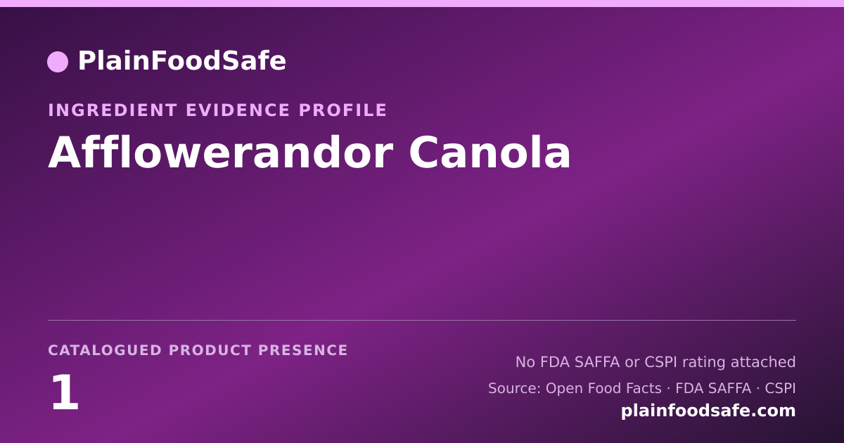 Share card for Afflowerandor Canola Food Ingredient Evidence Profile
