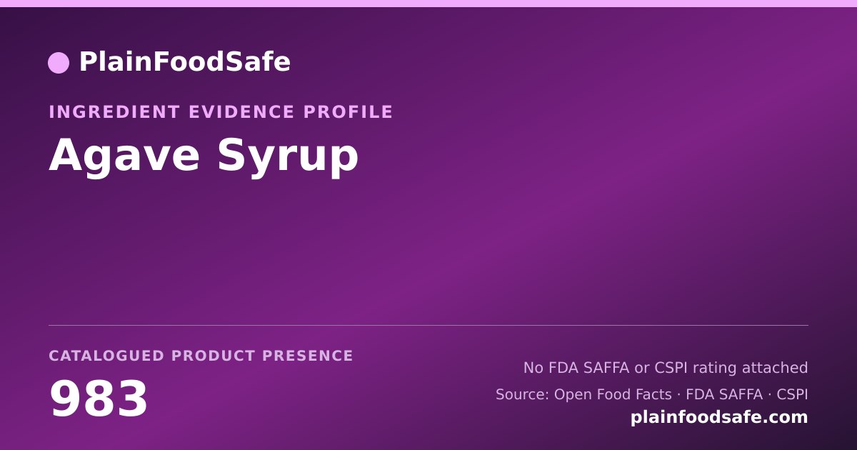 Share card for Agave Syrup Food Ingredient Evidence Profile