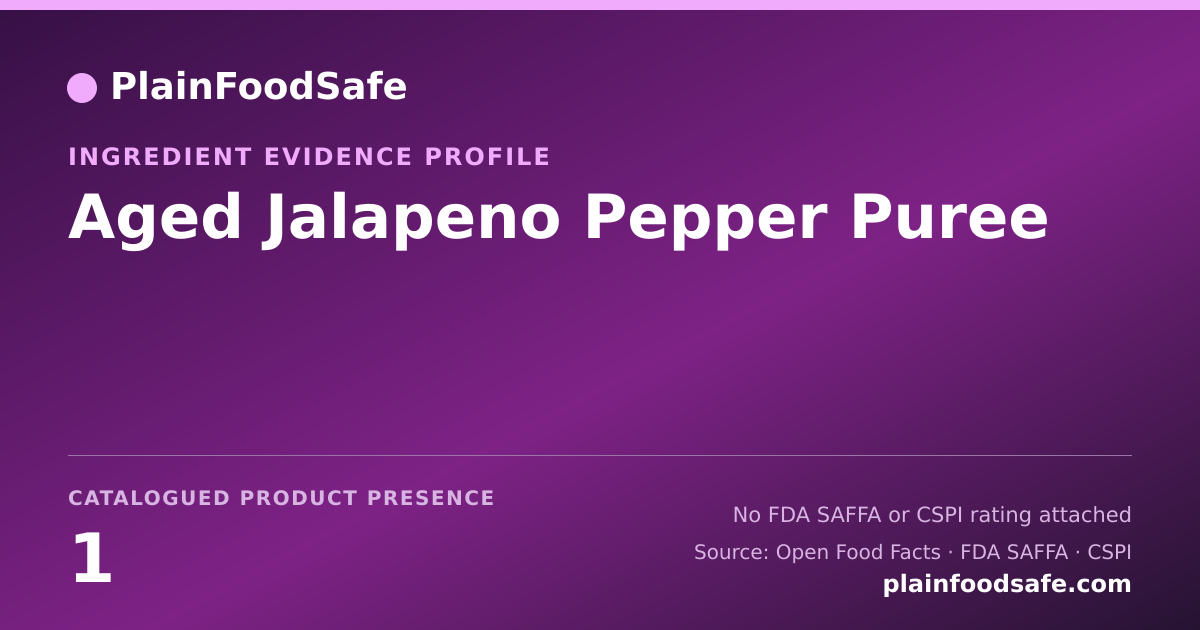 Share card for Aged Jalapeno Pepper Puree Food Ingredient Evidence Profile