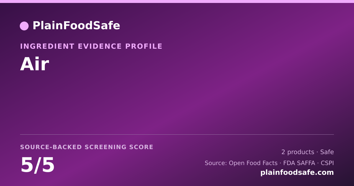 Share card for Air Food Ingredient Evidence Profile