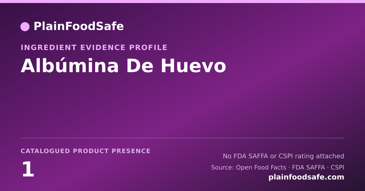 Share card for Albúmina De Huevo Food Ingredient Evidence Profile