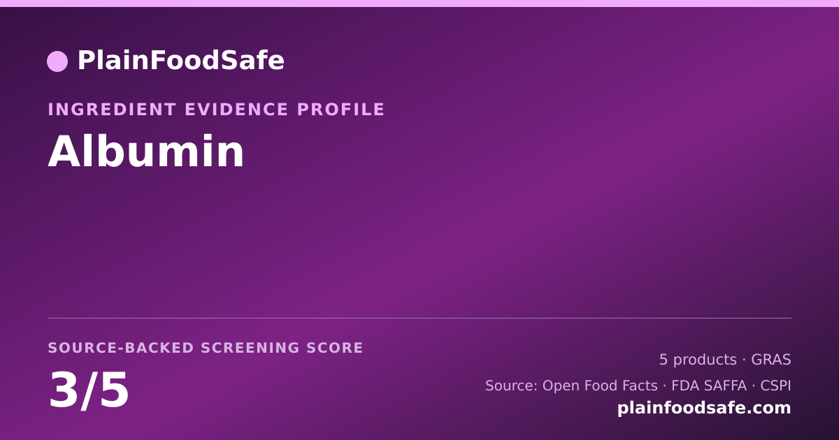 Share card for Albumin Food Ingredient Evidence Profile