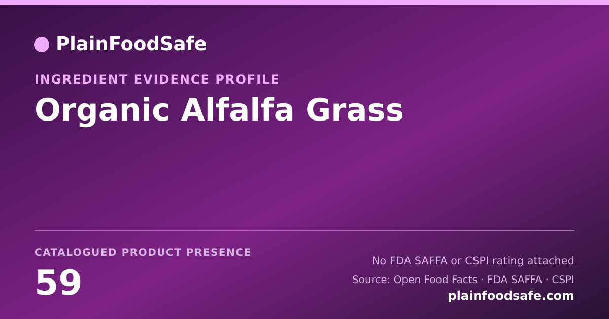 Share card for Organic Alfalfa Grass Food Ingredient Evidence Profile