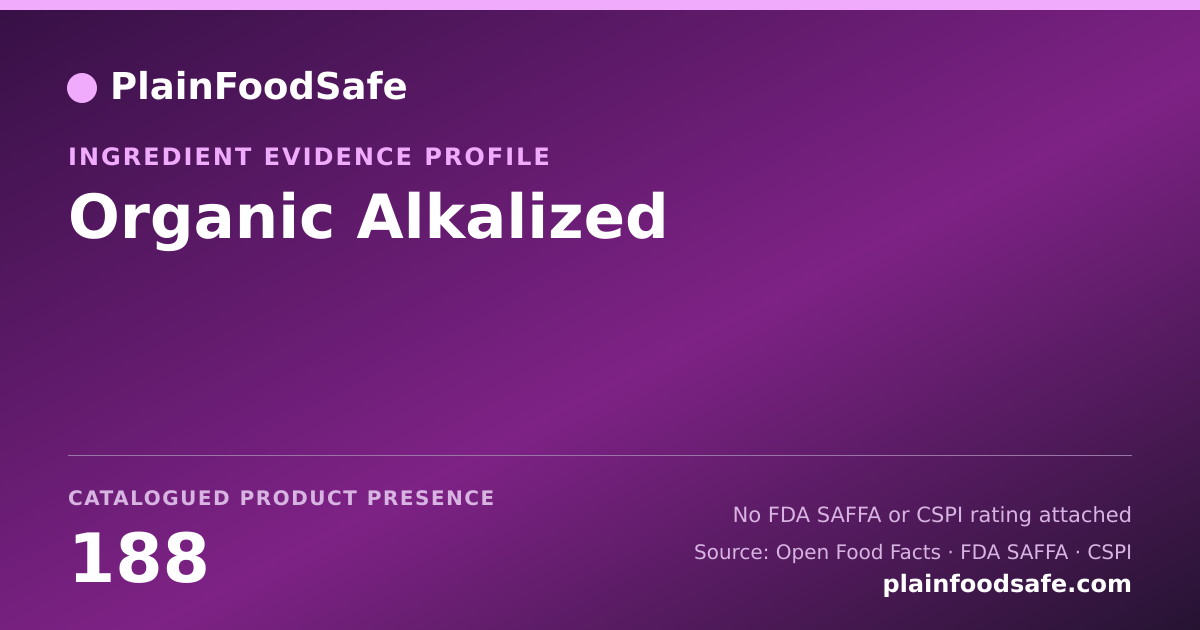 Share card for Organic Alkalized Food Ingredient Evidence Profile