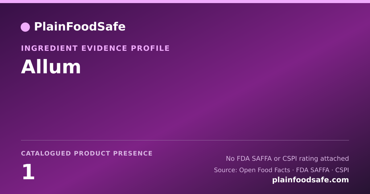 Share card for Allum Food Ingredient Evidence Profile