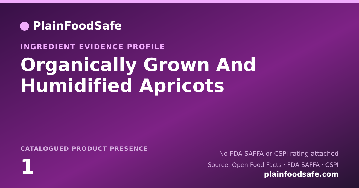 Share card for Organically Grown And Humidified Apricots Food Ingredient Evidence Profile