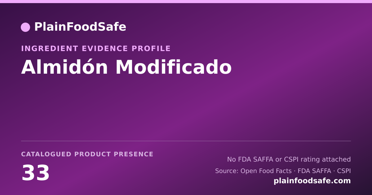 Share card for Almidón Modificado Food Ingredient Evidence Profile