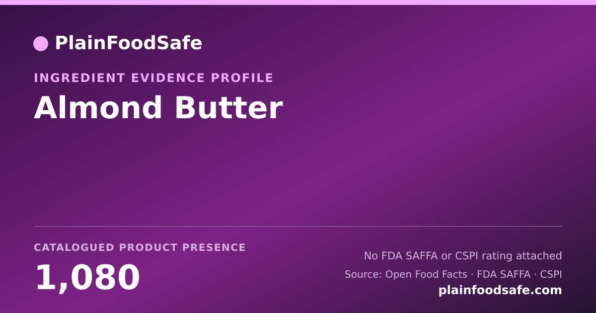 Share card for Almond Butter Food Ingredient Evidence Profile