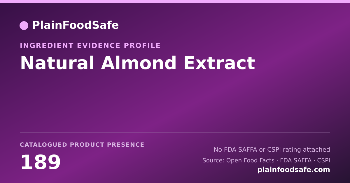 Share card for Natural Almond Extract Food Ingredient Evidence Profile