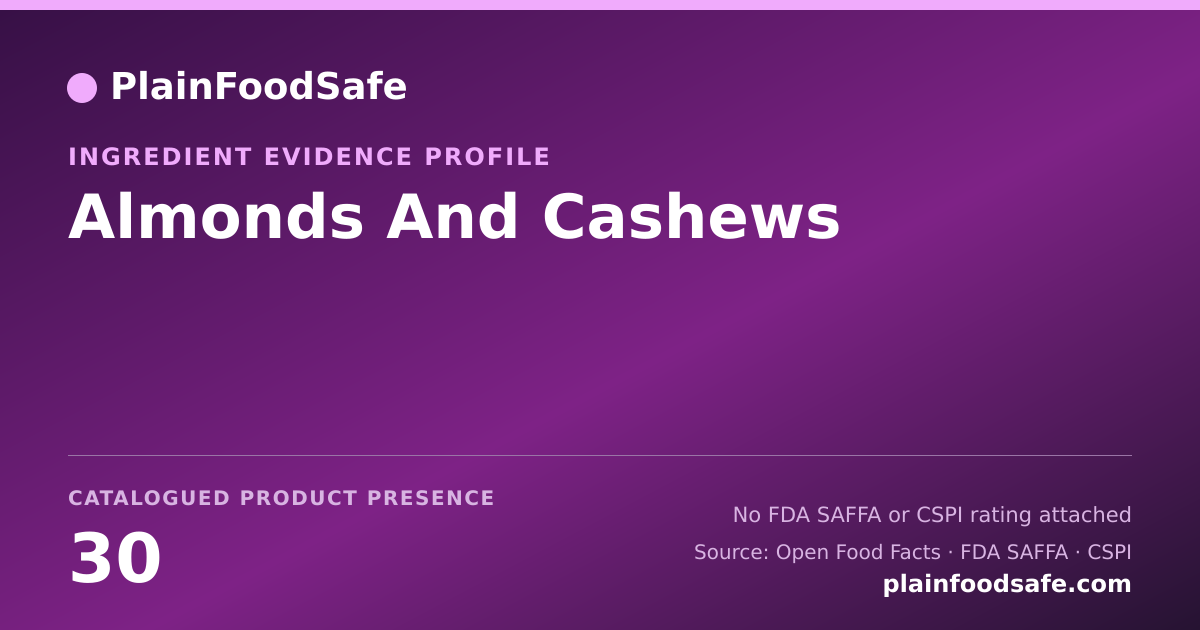 Share card for Almonds And Cashews Food Ingredient Evidence Profile