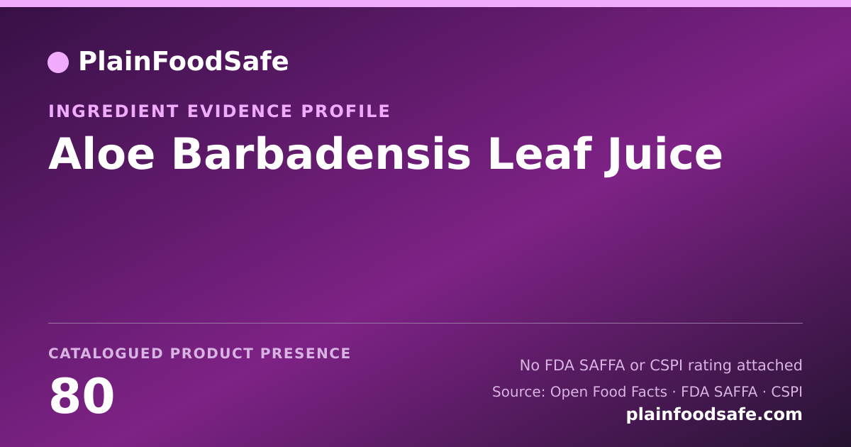 Share card for Aloe Barbadensis Leaf Juice Food Ingredient Evidence Profile
