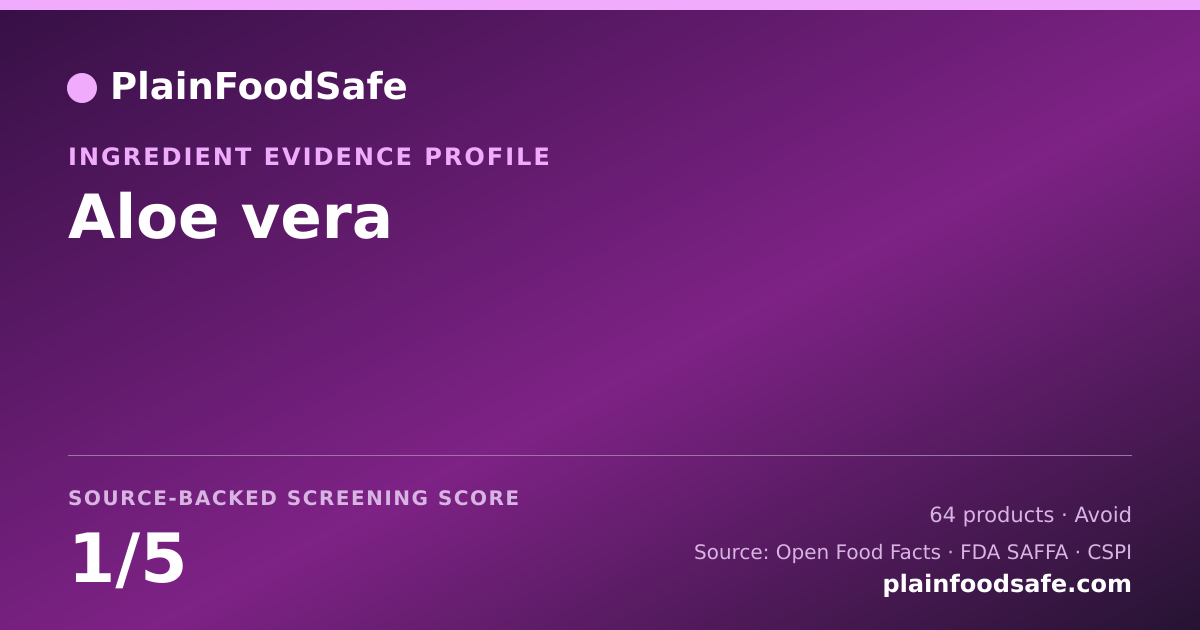 Share card for Aloe vera Food Ingredient Evidence Profile