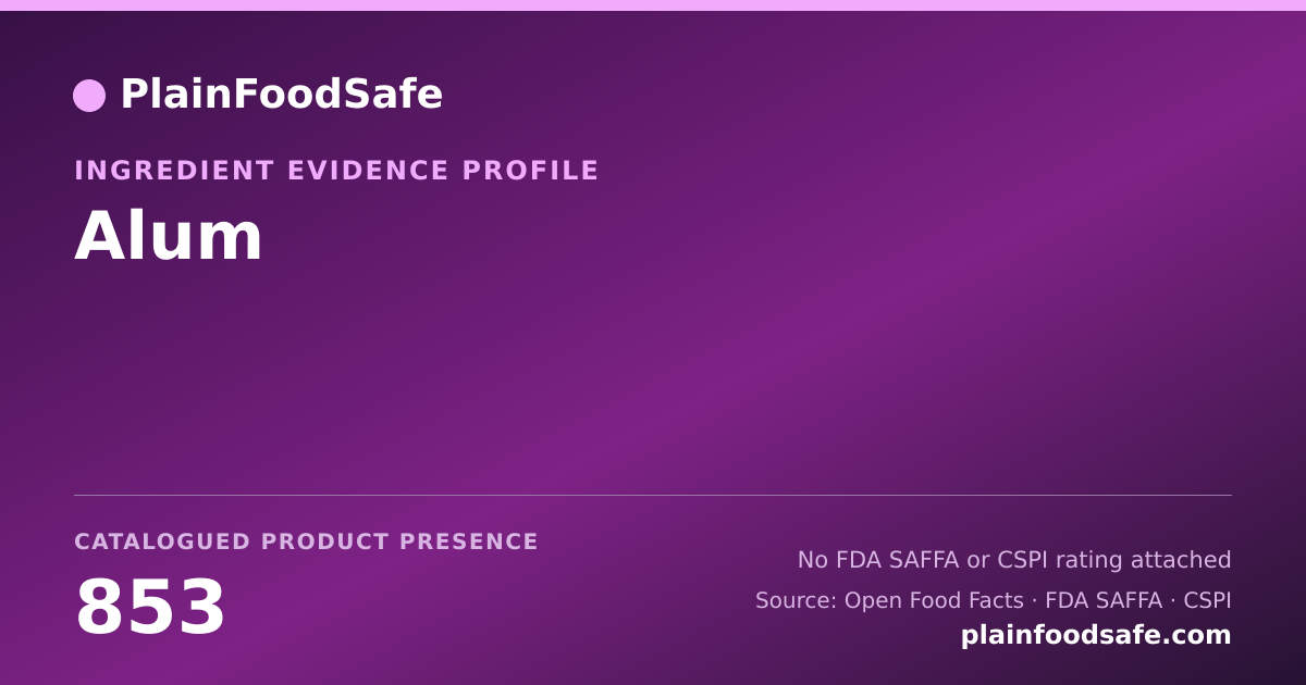 Share card for Alum Food Ingredient Evidence Profile