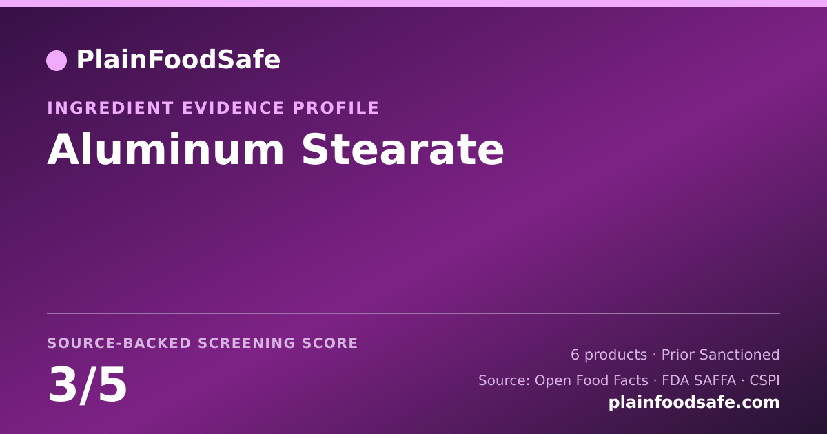 Share card for Aluminum Stearate Food Ingredient Evidence Profile