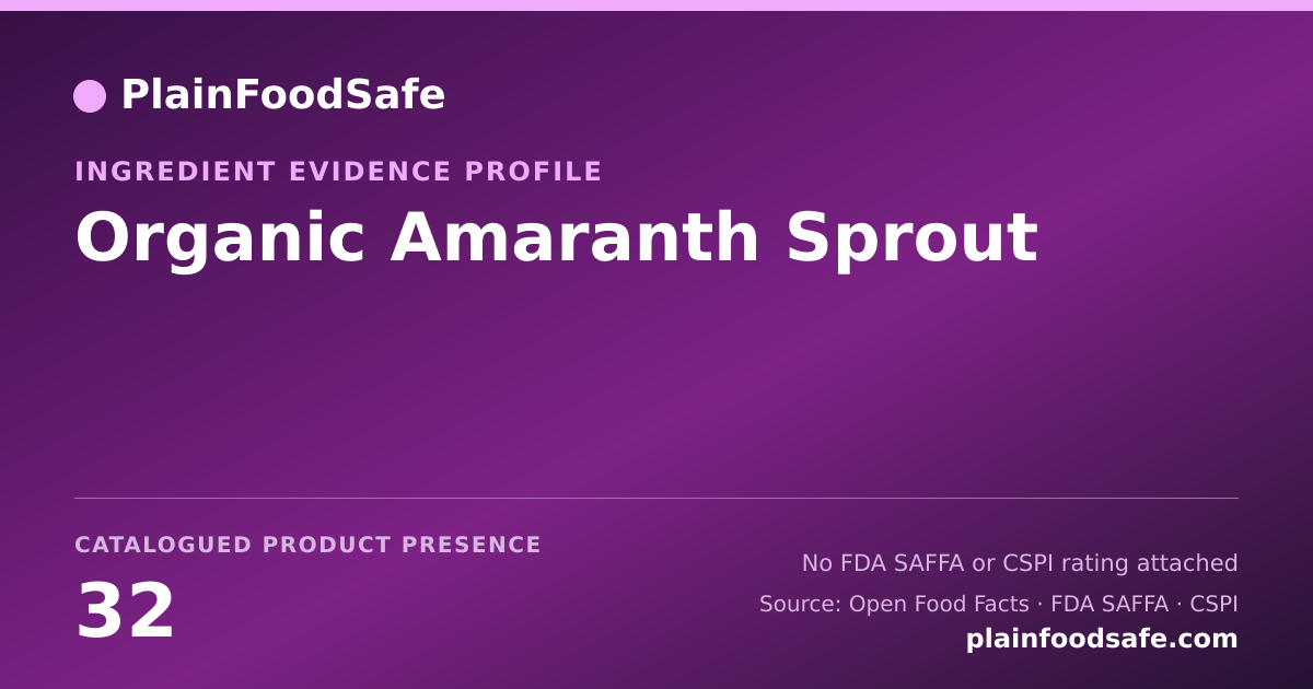 Share card for Organic Amaranth Sprout Food Ingredient Evidence Profile
