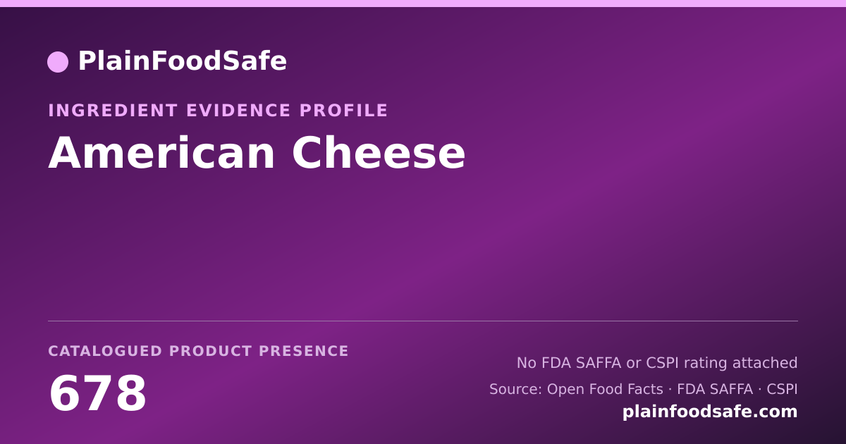 Share card for American Cheese Food Ingredient Evidence Profile