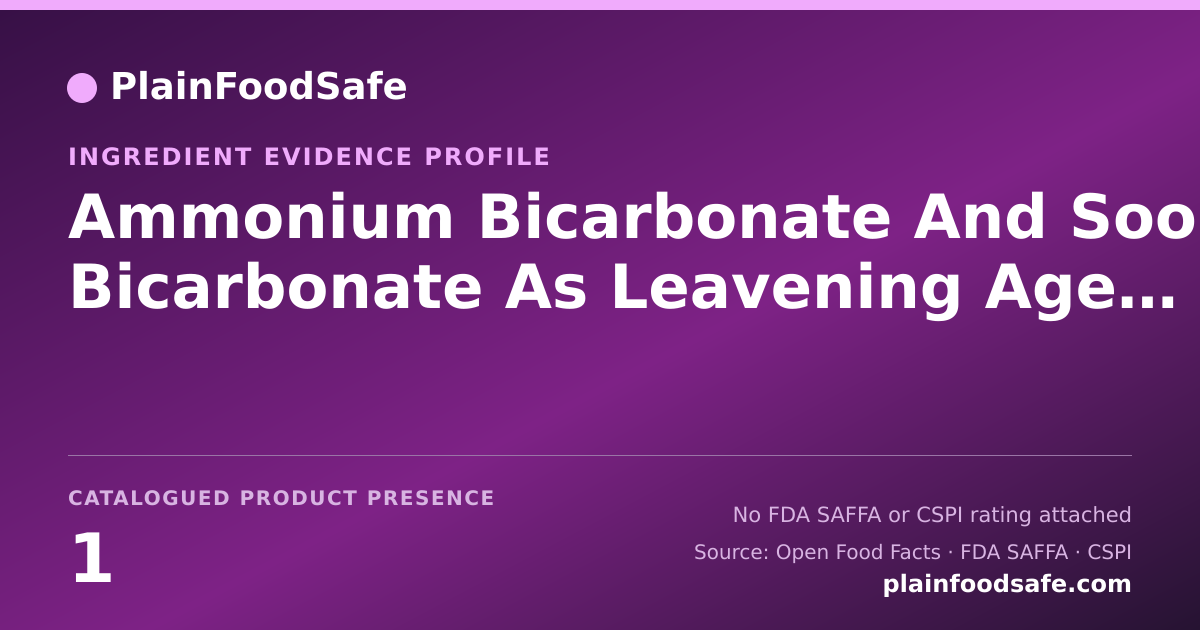 Share card for Ammonium Bicarbonate And Soon Bicarbonate As Leavening Agents Food Ingredient Evidence Profile