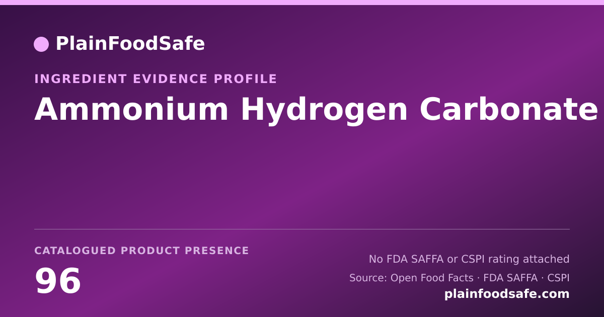 Share card for Ammonium Hydrogen Carbonate Food Ingredient Evidence Profile