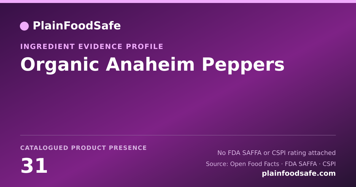 Share card for Organic Anaheim Peppers Food Ingredient Evidence Profile