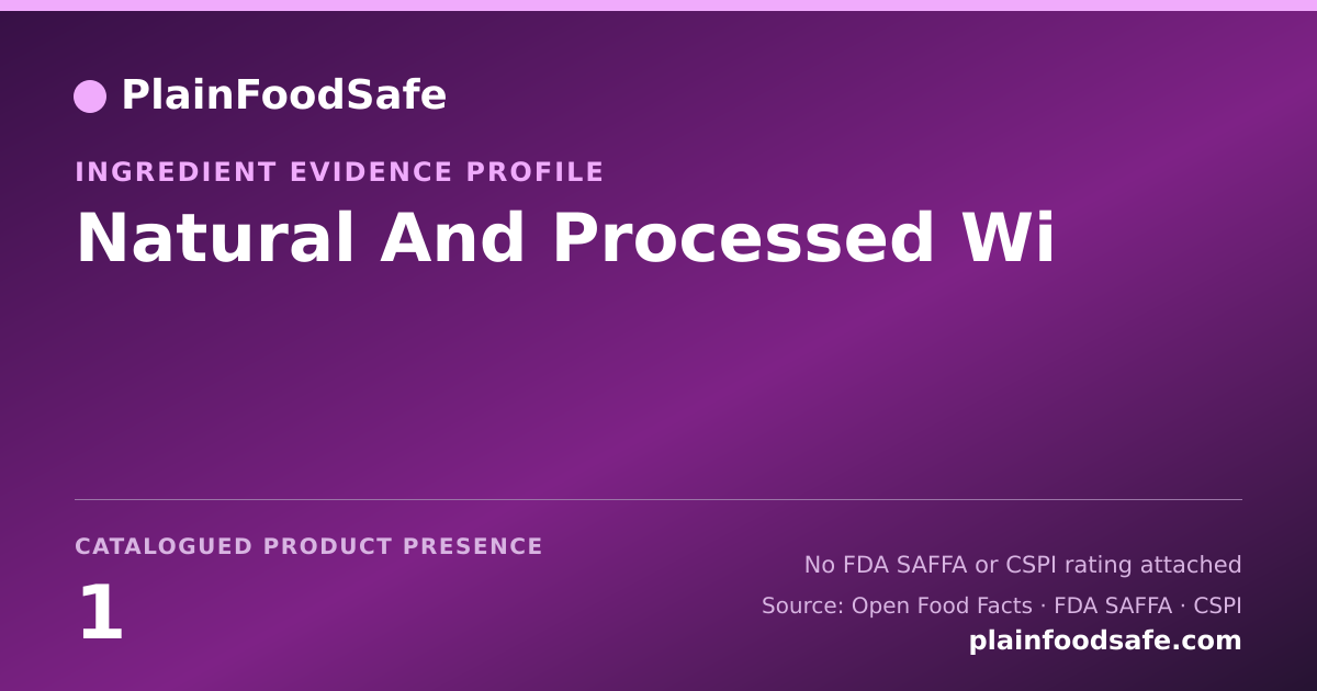 Share card for Natural And Processed Wi Food Ingredient Evidence Profile