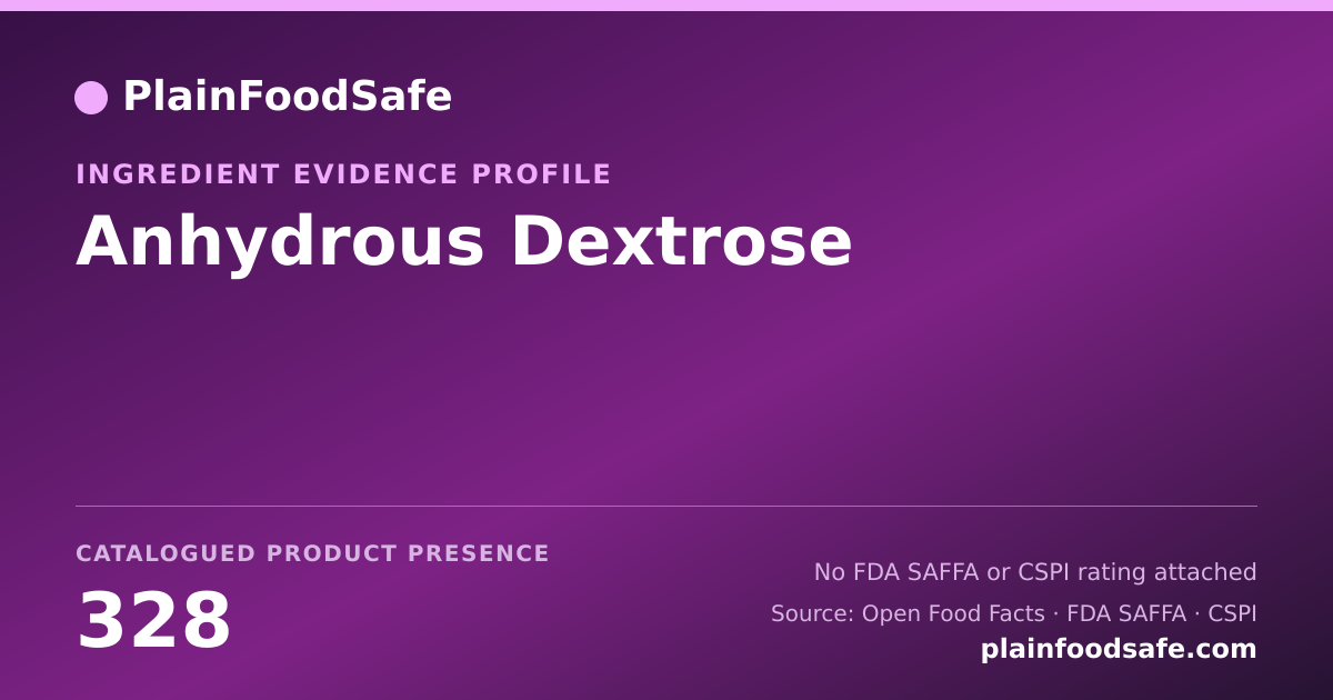 Share card for Anhydrous Dextrose Food Ingredient Evidence Profile