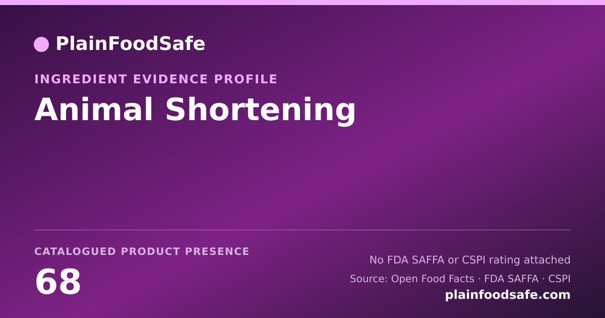 Share card for Animal Shortening Food Ingredient Evidence Profile