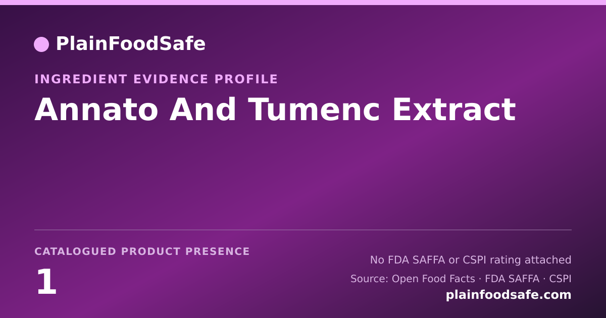 Share card for Annato And Tumenc Extract Food Ingredient Evidence Profile