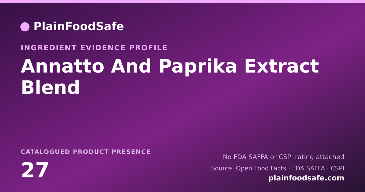 Share card for Annatto And Paprika Extract Blend Food Ingredient Evidence Profile