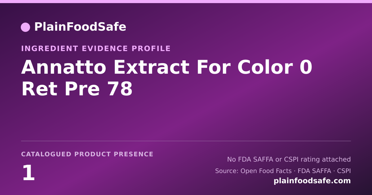Share card for Annatto Extract For Color 0 Ret Pre 78 Food Ingredient Evidence Profile