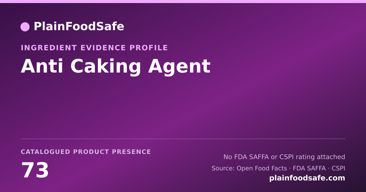 Share card for Anti Caking Agent Food Ingredient Evidence Profile