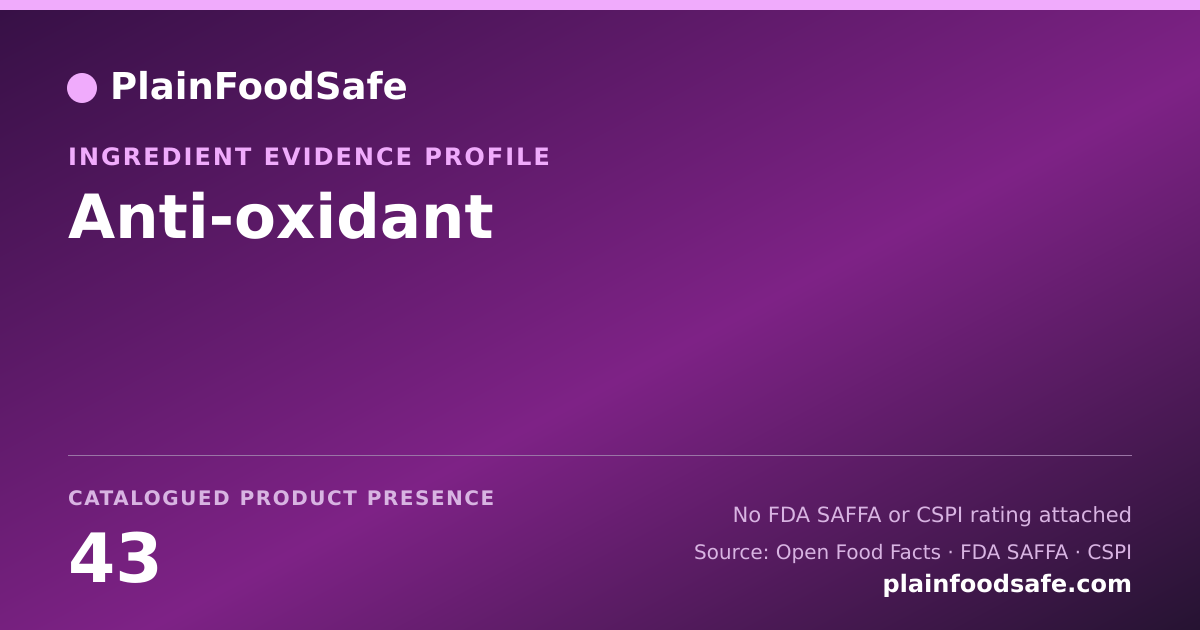 Share card for Anti-oxidant Food Ingredient Evidence Profile