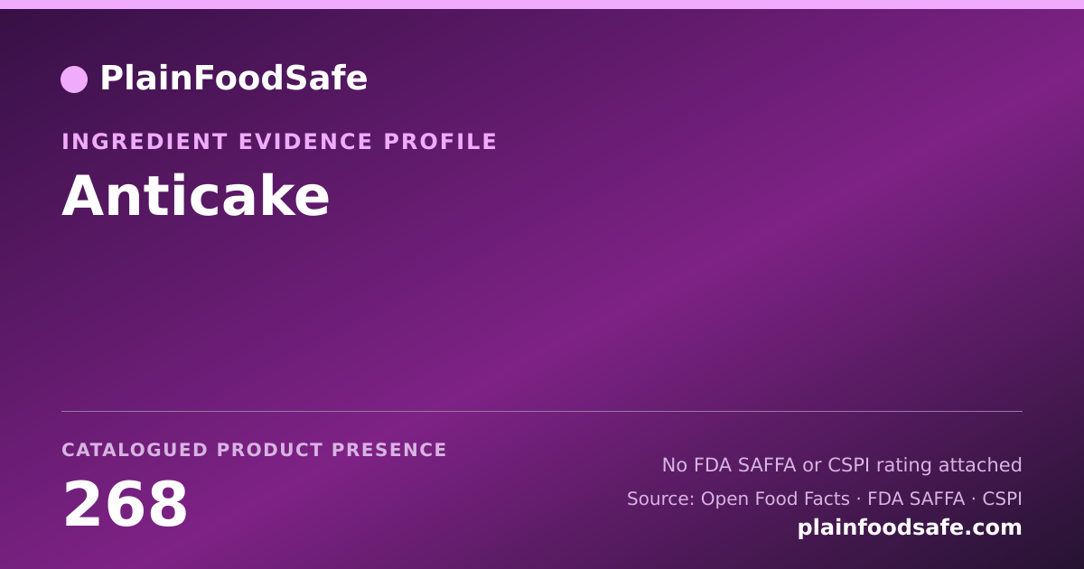 Share card for Anticake Food Ingredient Evidence Profile