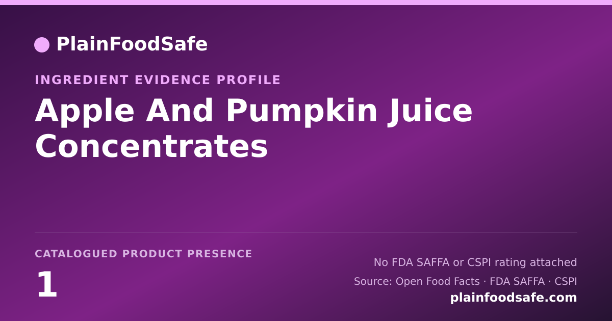 Share card for Apple And Pumpkin Juice Concentrates Food Ingredient Evidence Profile