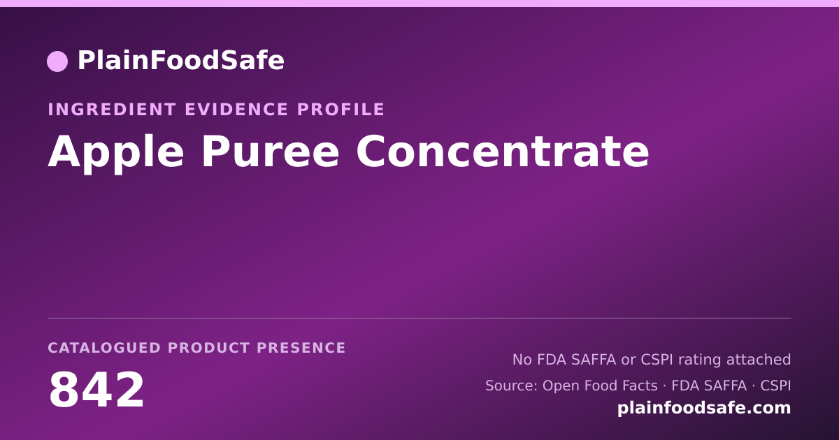 Share card for Apple Puree Concentrate Food Ingredient Evidence Profile