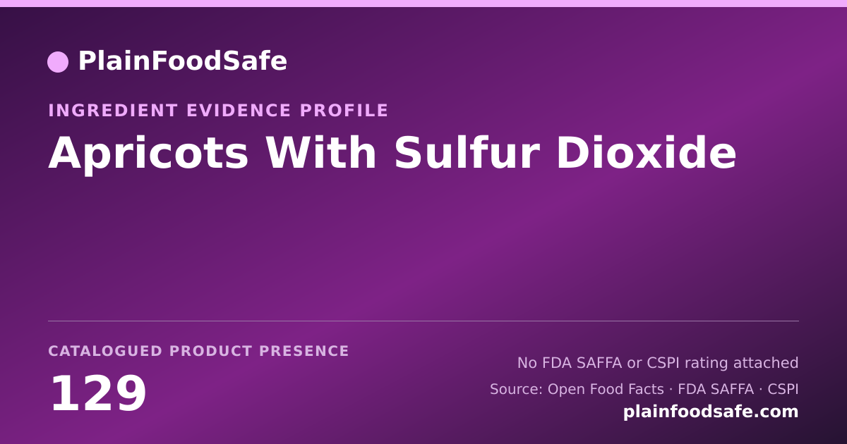 Share card for Apricots With Sulfur Dioxide Food Ingredient Evidence Profile